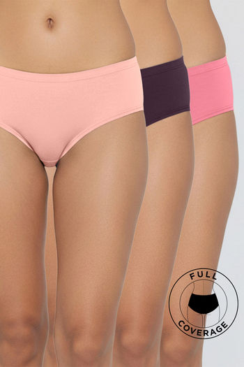 Buy Zivame Low Rise Full Coverage Hipster Panty (Pack of 3) - Multicolor